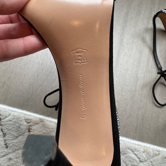 $1295 Gianvito Rossi MONTECARLO Black Heels with Crystal Embellishments size 42 - Picture 7 of 8